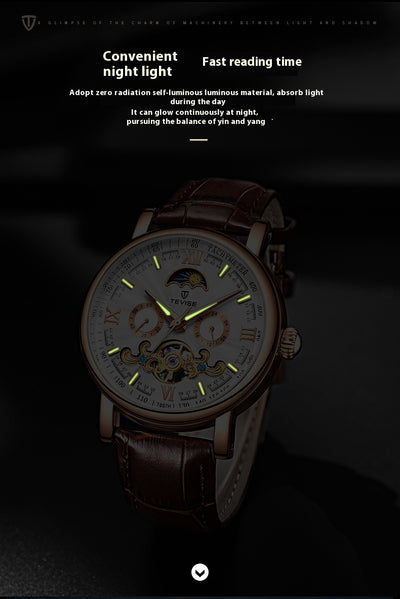 Reloj Mecánico Elegante de Esfera Grande con Calendario - Image 11