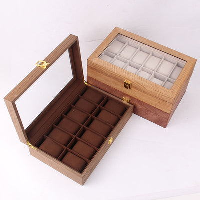Caja de Reloj de Madera Maciza Estilo Europeo Retro para 12 Relojes - Image 5