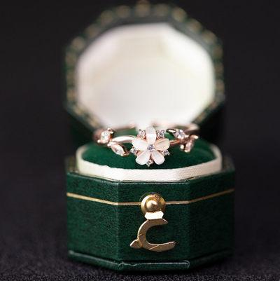 Anillo de Boda Floral en Oro 18K, 14K y Plata con Diamantes para Mujer - Image 10