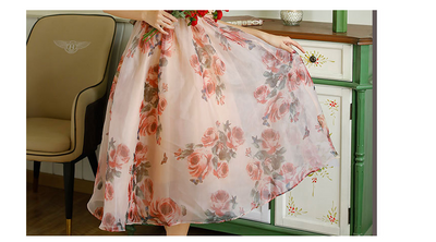 Vestido Floral Vintage con Tirantes y Cintura Ajustada para Verano - Image 15