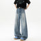 Pantalones Denim Retro Azul Holgados de Pierna Ancha para Hombre