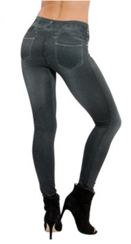 Leggings de Mezclilla con Corsé Falso y Bolsillos - Image 2