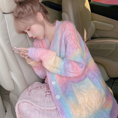 Cardigan Oversized Arcoíris Suave y Acogedor - Image 5