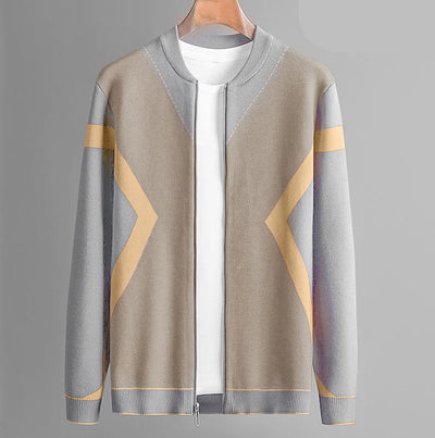 Cardigan Tejido Jacquard con Contraste de Colores y Cierre - Image 13