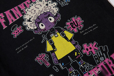 Playera Estampada Anime Efecto Desgastado para Hombre - Image 18