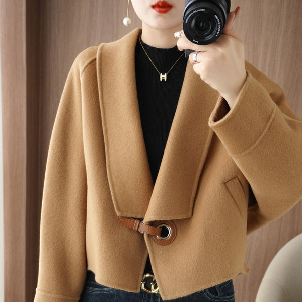 Abrigo de Lana Reversible Estilo Hepburn para Mujer