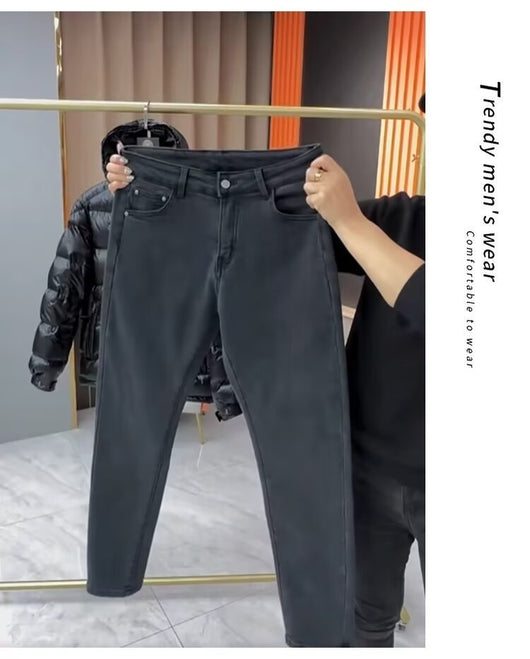Jeans Slim Fit Negros Lavados para Hombre - Estilo Europeo Moderno - Image 18