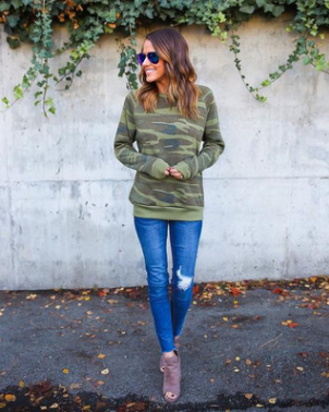 Chaqueta Suéter Camuflaje Manga Larga para Mujer - Image 2
