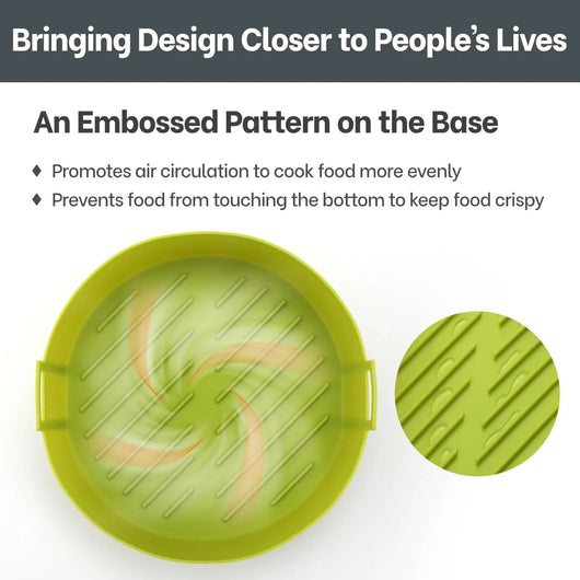 Air Fryer Silicone Liners 4 QT for Ninja AF101, 2 Pack BPA Free Platinum Air Fryer Basket Liners with Handle, round Ninja Reusable Fryer Accessories - Tekeno