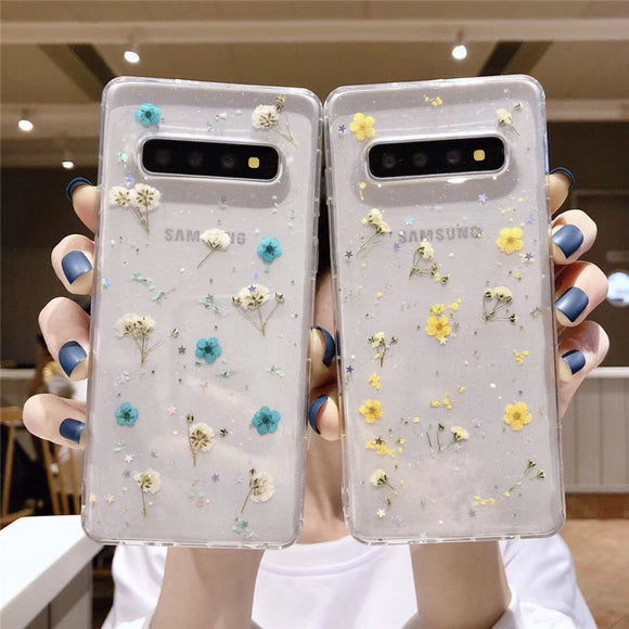 Funda para Celular con Diseño Floral en Resina Epoxi