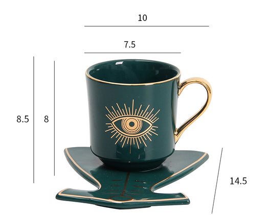 Taza de Café Europea con Plato de Cerámica Estilo Creativo - Image 5
