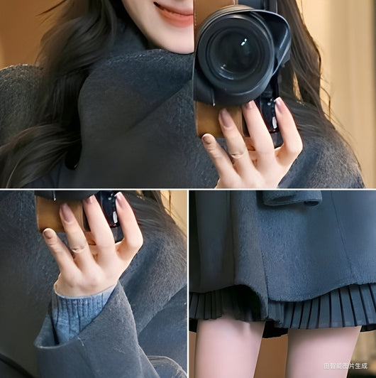 Abrigo Corto de Lana Reversible Doble Cara Premium - Image 8