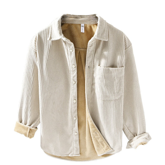 Camisa Acolchada de Terciopelo para Hombre - Suéter Holgado y Cálido - Image 4