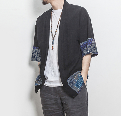 Chaqueta Cardigan Hanfu Étnico Retro - Camisa Suelta de Algodón para Hombre - Image 2