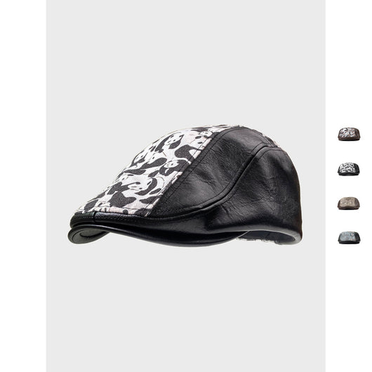 Gorra Retro de Cuero PU con Costuras Otoño-Invierno - Image 3