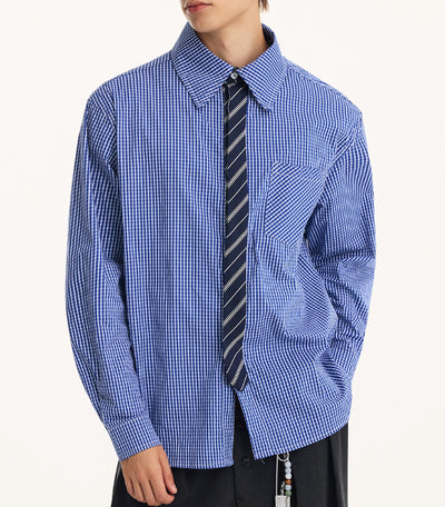 Camisa Manga Larga Falso Dos Piezas para Hombre Otoño Premium - Image 14