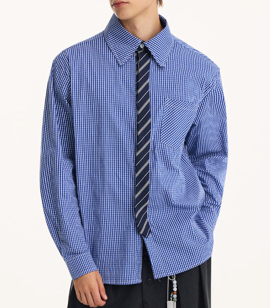 Camisa Manga Larga Falso Dos Piezas para Hombre Otoño Premium - Image 14
