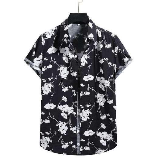 Camisa Casual de Manga Corta con Estampado Floral para Hombre - Image 6