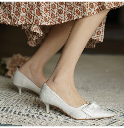 Zapatos de Tacón Alto con Moño para Novia - Stiletto Elegante - Image 8