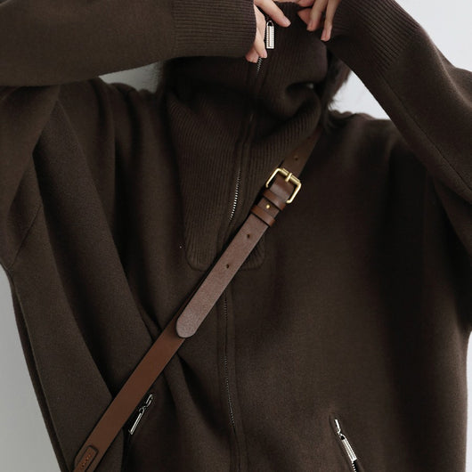 Suéter Cuello Alto Casual Holgado con Textura Tejida - Image 7
