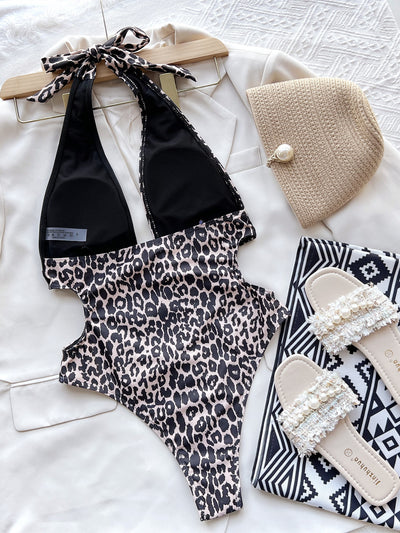 Bikini Estampado Leopardo con Patchwork para Mujer - Image 5