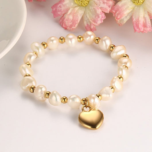 Pulsera de Perlas de Agua Dulce y Acero Titanio Hecha a Mano - Image 3