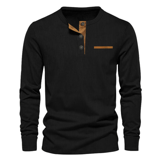 Henley de Pana para Hombre - Ajuste Slim, Manga Larga, Diseño Minimalista - Image 14