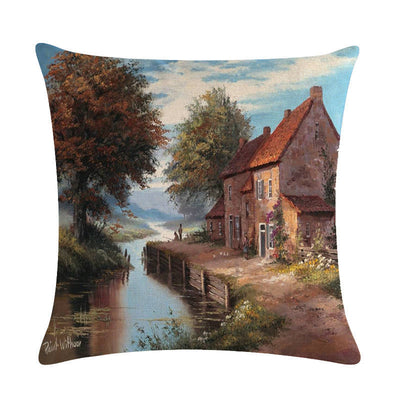 Funda de Almohada Lino Paisajes Rurales - Colección Pintura al Óleo - Image 5