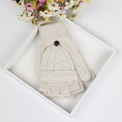 Guantes Tejidos Coreanos de Invierno - Cinco Dedos Semiabiertos para Estudiantes - Image 2