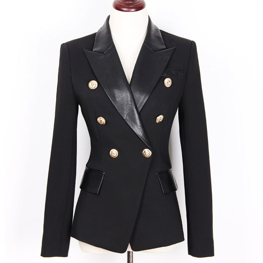 Blazer de Cuero PU con Costuras Reforzadas - Image 3