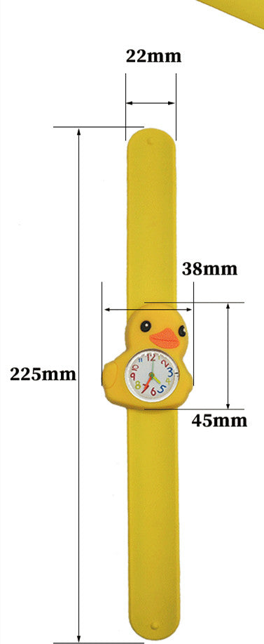 Reloj de Cuarzo Infantil Pato Amarillo PVC con Diseño Aplaudidor - Image 3