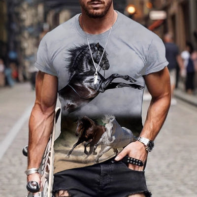 Camiseta Manga Corta con Impresión 3D para Hombre - Image 2