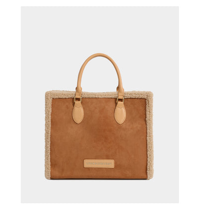 Bolso de Hombro Portátil en Lana de Cordero con Gran Capacidad - Image 10