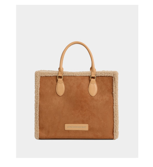Bolso de Hombro Portátil en Lana de Cordero con Gran Capacidad - Image 10