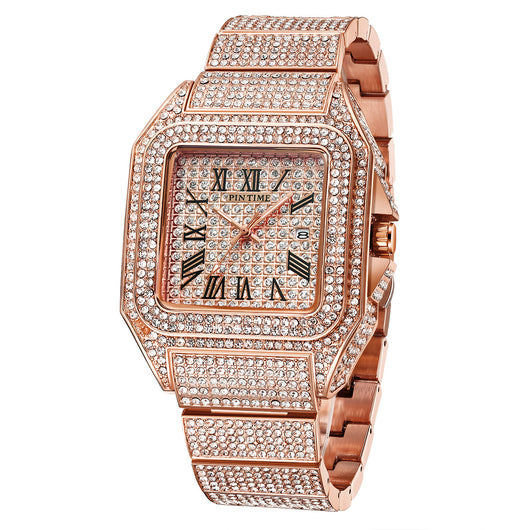Reloj Cuadrado de Cuarzo para Hombre con Diamantes PINTIME - Image 8