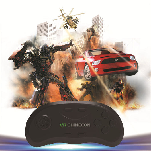 Black universal game console handle with green 'VR SHINECON' logo, featuring a joystick and multiple buttons. - Image 5