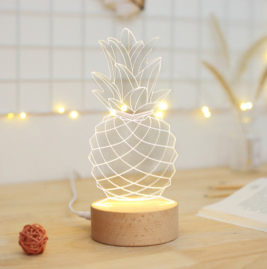 Lámpara de Mesa Piña Decorativa para Mesita de Noche