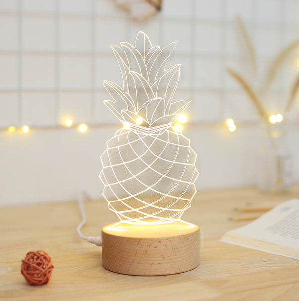 Lámpara de Mesa Piña Decorativa para Mesita de Noche