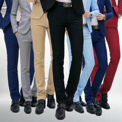 Pantalones casuales de negocios hombre ajuste slim coreano - Image 4
