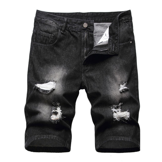 Shorts de Mezclilla Rotos Estilo Europeo y Americano para Hombre - Image 5