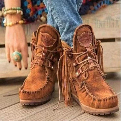 Botines Cortos con Flecos para Mujer - Estilo Casual Versátil - Image 5