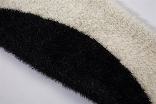 Suéter Oversize Patchwork Cuello Alto Comodidad Total - Image 11