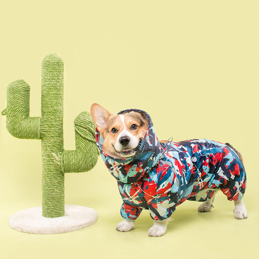 Impermeable Completo para Perros Pequeños Golden Retriever y Corgi
