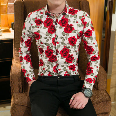 Camisa Estampada Slim Fit de Manga Larga para Hombre - Image 2