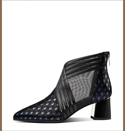 Botas de Tacón Medio con Malla Transpirable y Diseño Calado - Image 10