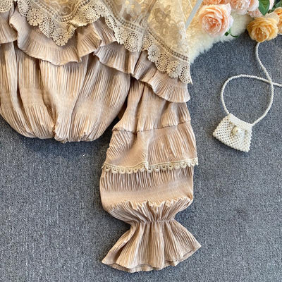 Blusa Chifón con Volantes de Encaje y Mangas Abullonadas - Image 12