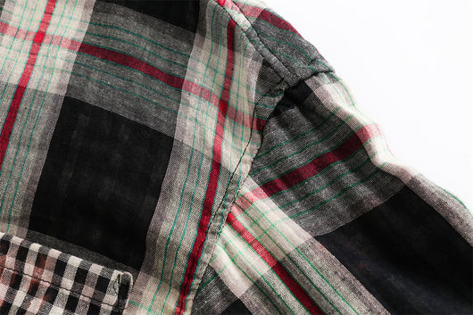 Camisa Cuadros Mujer Primavera Otoño Efecto Dos Piezas Manga Larga Casual - Image 16