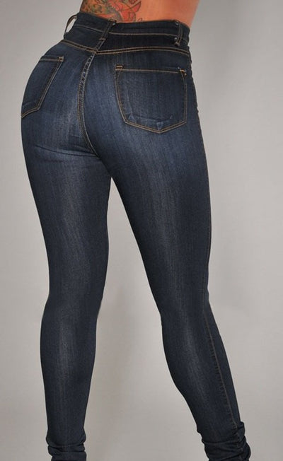 Pantalones Vaqueros Cintura Alta Elásticos con Cinco Hebillas - Image 3
