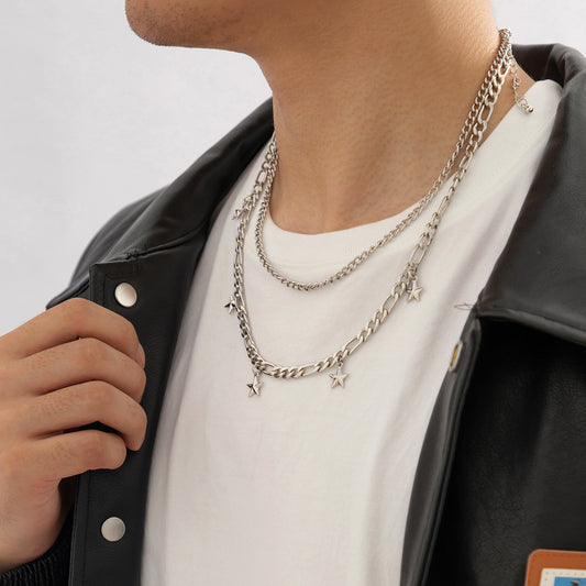 Collar Pendiente Pentágrama Minimalista para Hombre