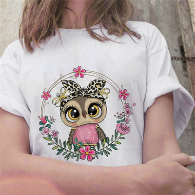 Playera Corta para Mujer con Estampado Artesanal de Búho - Image 16
